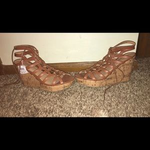 Brown “brash” brand wedge heel sandals